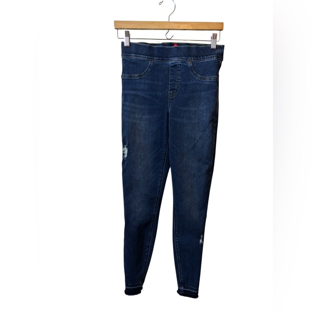 SPANX | denim blue pull on jeans small